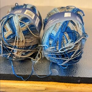Blue and Gray Yarn Skeins for Fiber Arts